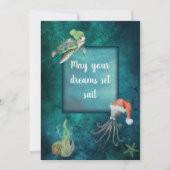 Onder de Zee Waterverf Festive Best Wishes Feestdagenkaart (Voorkant)