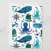 Onder de Zee Waterverf Kinder Octopus Birthday Kaart (Achterkant)