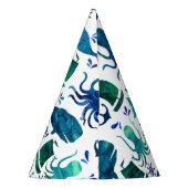 Onder de Zee Waterverf Mariene Nautical Birthday Feesthoedjes (Achterkant)