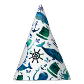 Onder de Zee Waterverf Mariene Nautical Birthday Feesthoedjes (Rechts)