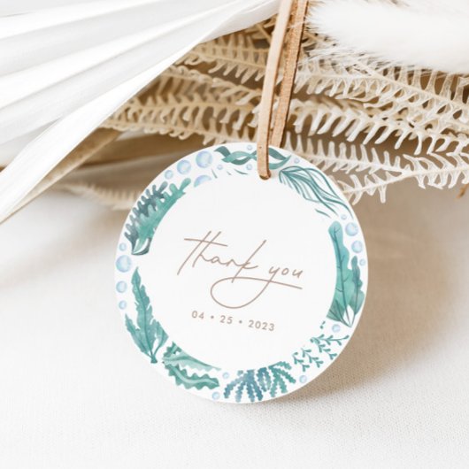 Onder de Zee Waterverf Nautical Hartelijk dank Bedankjes Labels