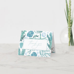 Onder de Zee Waterverf Nautical Hartelijk dank Bedankkaart