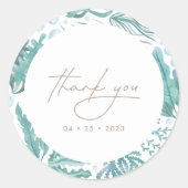 Onder de Zee Waterverf Nautical Hartelijk dank Ronde Sticker (Voorkant)