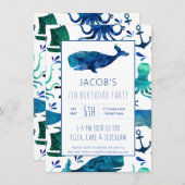 Onder de Zee Waterverf oceaanwalvissen (Voorkant / Achterkant)