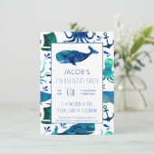 Onder de Zee Waterverf oceaanwalvissen (Staand voorkant)