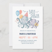 Onder de Zee Waterverf Octopus Baby shower Kaart (Voorkant)