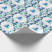 Onder de Zee Waterverf Octopus Cadeaupapier (Hoek)