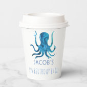 Onder de Zee Waterverf Octopus Nautical Papieren Bekers (Achterkant)