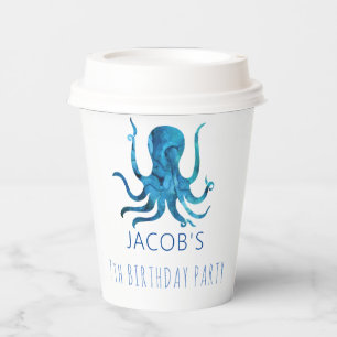 Onder de Zee Waterverf Octopus Nautical Papieren Bekers