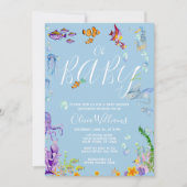 Onder de Zee Waterverf Oh Baby shower Kaart (Voorkant)