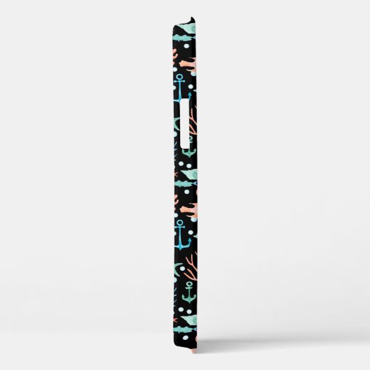 Onder de Zee Waterverf Pattern Dark Case-Mate iPhone Case (Achterkant / Rechts)