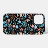 Onder de Zee Waterverf Pattern Dark iPhone Hoesje (Achterkant horizontaal)