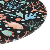 Onder de Zee Waterverf Pattern Dark Snijplank (Hoek)