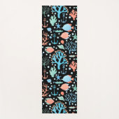 Onder de Zee Waterverf Pattern Dark Yogamat (Voorkant)