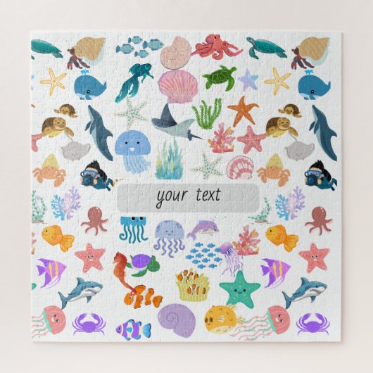 Onder de Zee, Waterverf Print, Decor Fijn Legpuzzel (Verticaal)