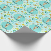 Onder de Zee Waterverf Seahorse gepersonaliseerd Cadeaupapier (Hoek)