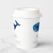 Onder de Zee Waterverf walvis Papieren Bekers (Rechts)