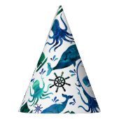 Onder de Zee Waterverf walvisvaardag Feesthoedjes (Links)