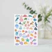 Onder de Zee, Waterverfprint, Decor Fijn  Briefkaart (Staand voorkant)