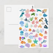 Onder de Zee, Waterverfprint, Decor Fijn  Briefkaart (Voorkant / Achterkant)