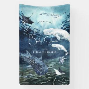 Onder de Zee   Welkom Oceaan Baby Shower Spandoek