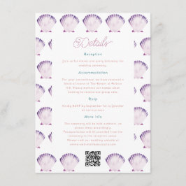 Onder de Zee Whimsical Watercolor Trouwdetails Informatiekaartje
