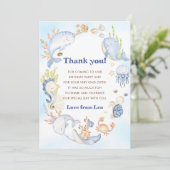 Onder de Zee Zeedieren Verjaardag Bedankt Kaart (Staand voorkant)