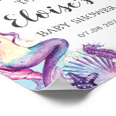 Onder de Zee Zeemeermin Baby Bruiloft Ontvangst  Poster (Hoek)