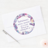 Onder de Zee Zeemeermin Baby Shower Paars Turkoois Ronde Sticker (Envelop)