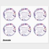 Onder de Zee Zeemeermin Baby Shower Paars Turkoois Ronde Sticker (Vel)