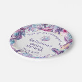 Onder de Zee Zeemeermin Bruidsdouche Paars Roze Papieren Bordje (Gekanteld)