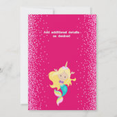 Onder De Zee Zeemeermin Eenhoorn Roze Glitter Meis Kaart (Achterkant)