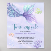 Onder de zee Zeemeermin Tijdscapsule 1e verjaardag Poster (Voorkant)
