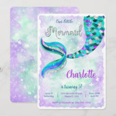 Onder de zee Zeemeermin Uitnodiging (Voorkant / Achterkant)