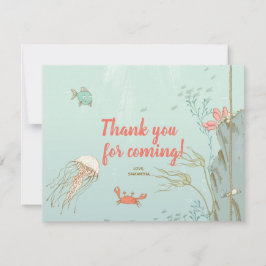 Onder de Zee Zeemeermin Verjaardagsfeest Bedankt