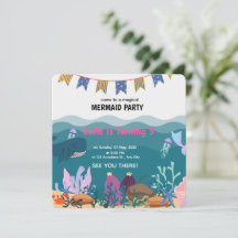 Onder De Zee Zeemeermin Verjaardagsfeest Verjaarda