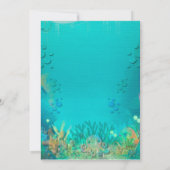 Onder De Zee & Zeemeermin Verjaardagsfeestje Bedankkaart (Achterkant)