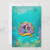 Onder De Zee & Zeemeermin Verjaardagsfeestje Kaart (Achterkant)
