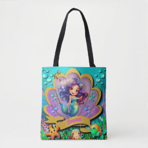 Onder de Zee & Zeemeermin Verjaardagsfeestje Tote Bag