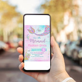 Onder de Zee Zeemeermin Verjaardagsuitnodiging Kaart