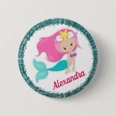 Onder de Zee Zeemeerminnende partij Ronde Button 5,7 Cm (Voorkant)