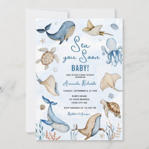Onder de Zee Zie Je Spoedig Baby Borrel Kaart