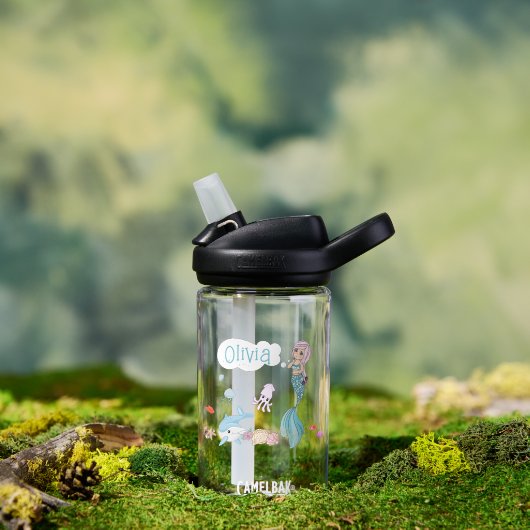 Onder de Zee Zoete Zeemeermin Gepersonaliseerd Waterfles (Buiten (Gedraaid) )