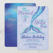 Onder de zeemeermaid Ocean Blue Iridescent Waterve Kaart (Voorkant / Achterkant)