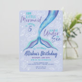 Onder de zeemeermaid Ocean Blue Iridescent Waterve Kaart (Staand voorkant)