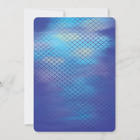 Onder de zeemeermaid Ocean Blue Iridescent Waterve Kaart (Achterkant)