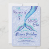 Onder de zeemeermaid Ocean Blue Iridescent Waterve Kaart (Voorkant)