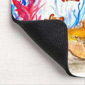 Onder de zeewaterverf vis oceaan kustzee muismat (Hoek)