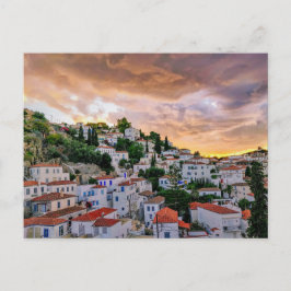 Onder de zonsondergang tijd briefkaart