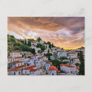 Onder de zonsondergang tijd briefkaart